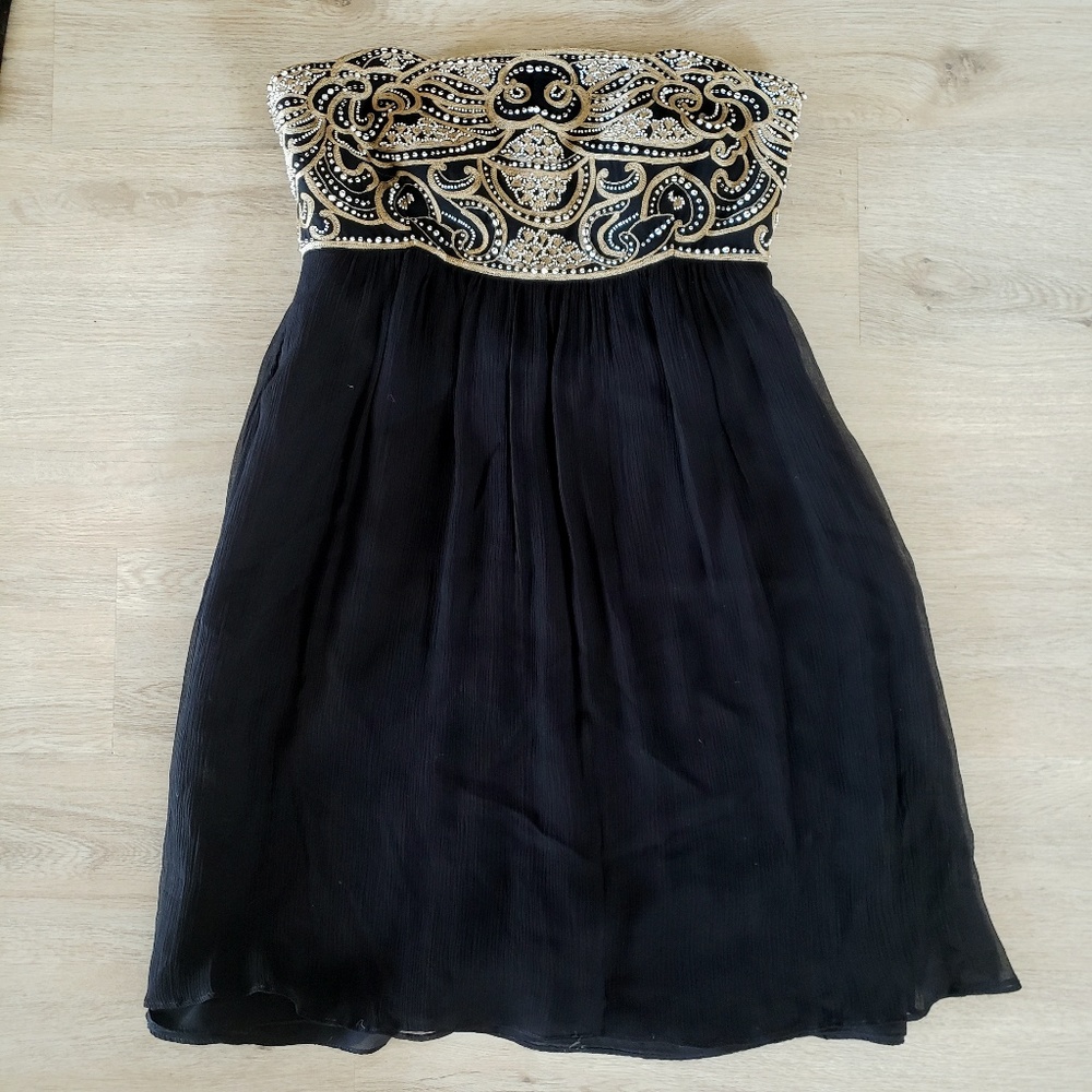FINAL PRICE: Kay Unger Beaded Bodice Dress